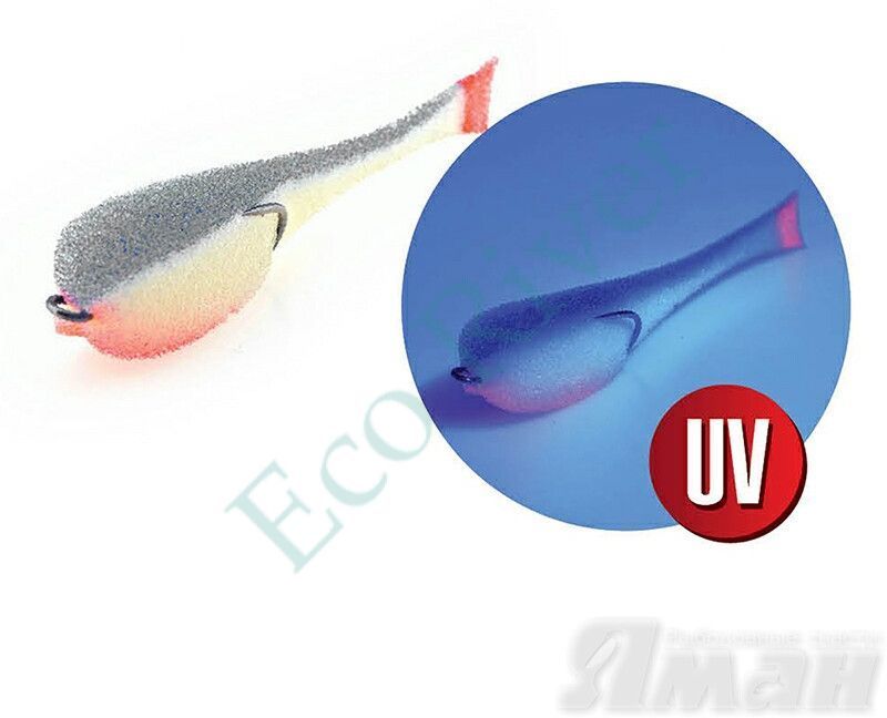 Поролоновая рыбка YAMAN на двойнике, р. 80 мм, цвет 18 UV (5 шт.)