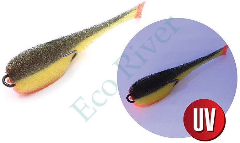 Поролоновая рыбка YAMAN на двойнике, р. 95 мм, цвет 19 UV (5 шт.)