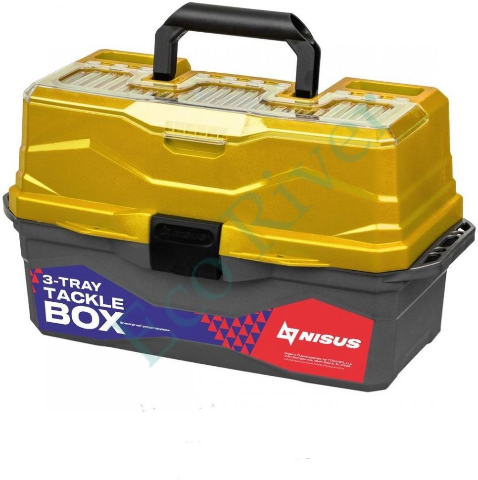 Ящик рыболовный Nisus Tackle Box трехполочный золотой (N-TB-3-GO)