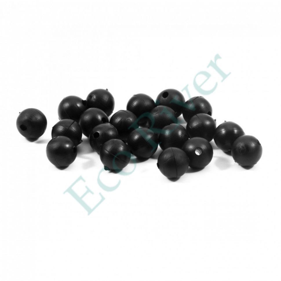 Бусина фидерная Namazu Soft Beads, PVC, d-7 мм, круглая, цв. черный (20 шт.)/1000/
