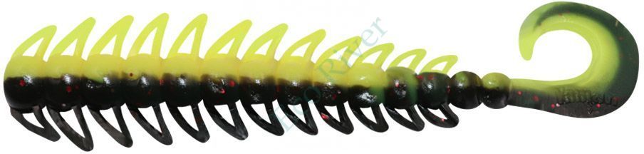 Твистер Yaman Pro Ruff, р.5 inch, цвет #32 - Black Red Flake/Chartreuse (уп. 5 шт.)