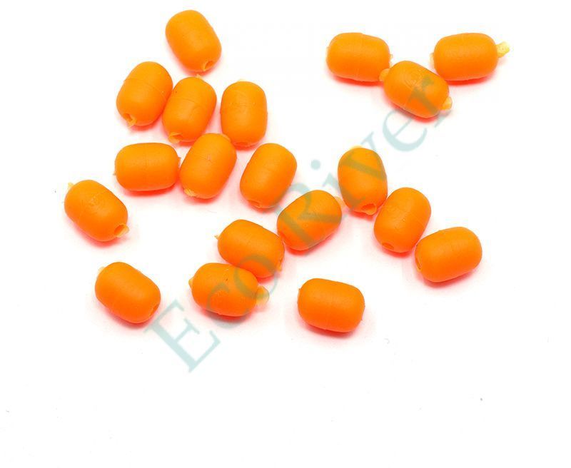Бусина фидерная Namazu Soft Beads, PVC, овальная, d-4,7 мм, L-6,2 мм, цв. фц. оранж. (20 шт.)/1000/