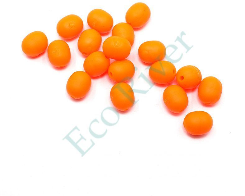 Бусина фидерная Namazu Soft Beads, PVC, овальная, d-6,4 мм, L-8,3 мм, цв. фц. оранж. (20 шт.)/1000/