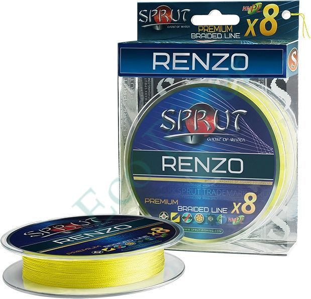 Плетеный шнур Sprut Renzo Soft Premium X8 fluo yellow 0.18 95м