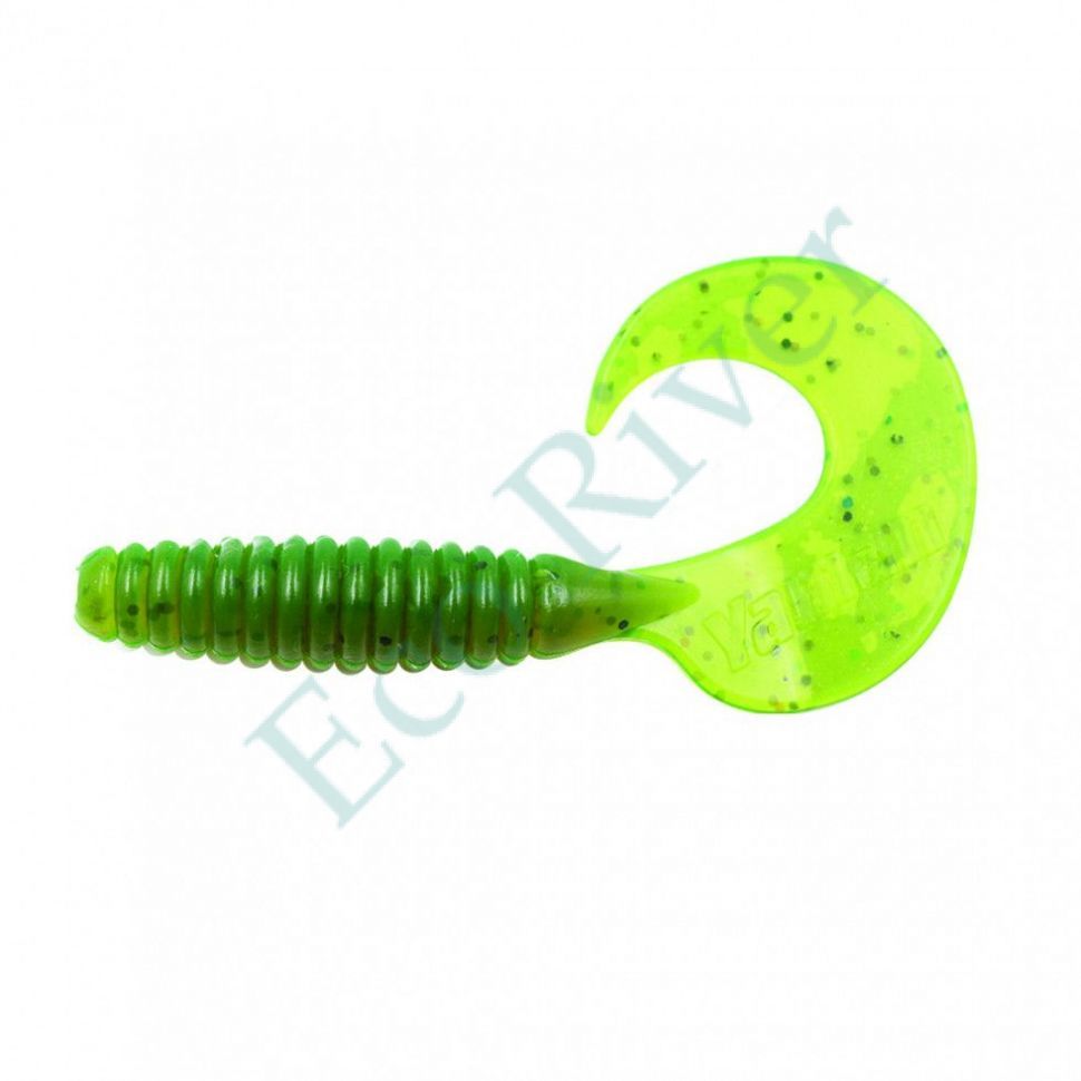 Твистер Yaman Pro Spiral, р.2.5 inch, цвет #10 - Green pepper (уп.10 шт)