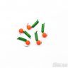 Мормышка безнасадочная Яман Гвоздешарик зеленый, d-2 мм, вес 0,45 г, шарик оранжевый неон (уп. 5 ш