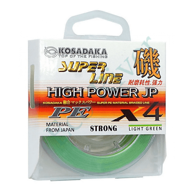 Плетеный шнур Kosadaka Super PE X4 High-Power JP light green 0.14 150м