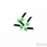 Мормышка безнасадочная Яман Гвоздешарик черный, d-2 мм, вес 0,45 г, шарик зеленый неон (уп. 5 шт.