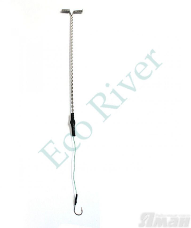 Оснастка фидерная Яман Отвод оснащёный, отвод 12 см, плетеный шнур 0,15 мм, крючок №4 Chinu Ring (