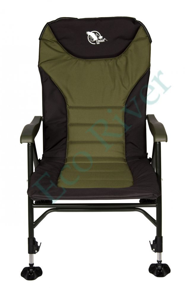 Кресло раскладное с откидной спинкой Condor 56х46х40/104 хаки/черное