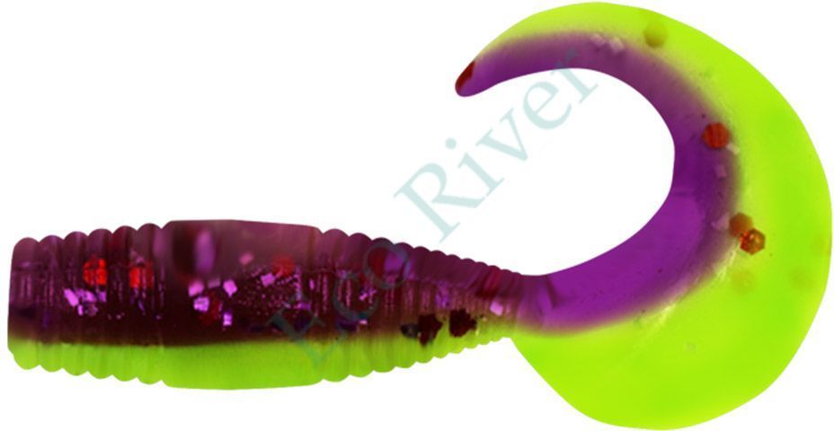 Твистер Yaman PRO Spry Tail, р.1,5 inch, цвет #26 - Violet Chartreuse (уп. 10 шт.)