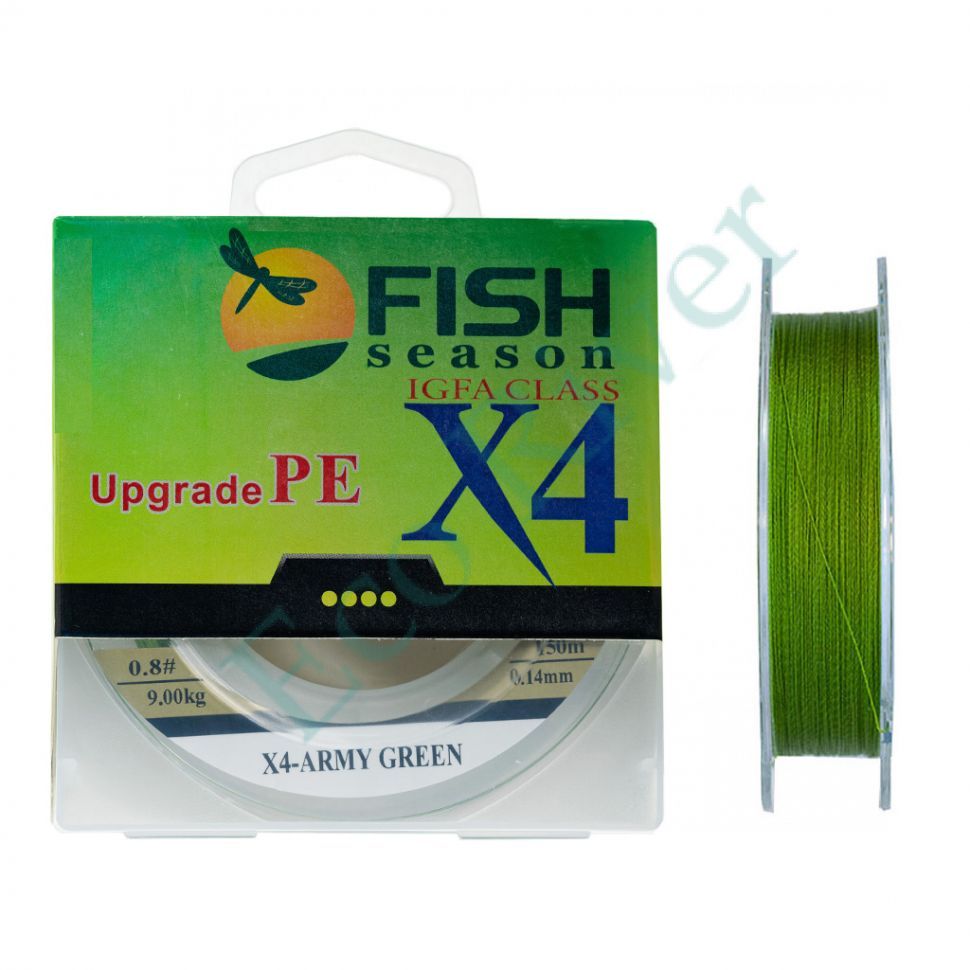 Плетеный шнур Fish Season X4 0.14 150м зел.