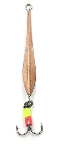 Блесна вертикальная Яман Марапетка с тройником, размер 40 мм, вес 2,7 г, цвет никель/медь