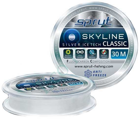 Леска Sprut Skyline Fluorocarbon Composition Classic Silver 0.125 30м