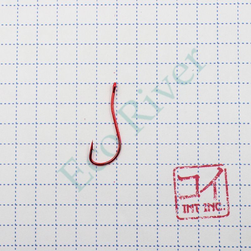 Крючок KOI RYUSEN-RING-2BH, размер 8 (INT), цвет RED (10 шт.)