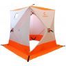 Палатка зимняя куб Следопыт 1,8 х1,8 м, Oxford 210D PU 1000, 3-местная, цв. бело-оранж.