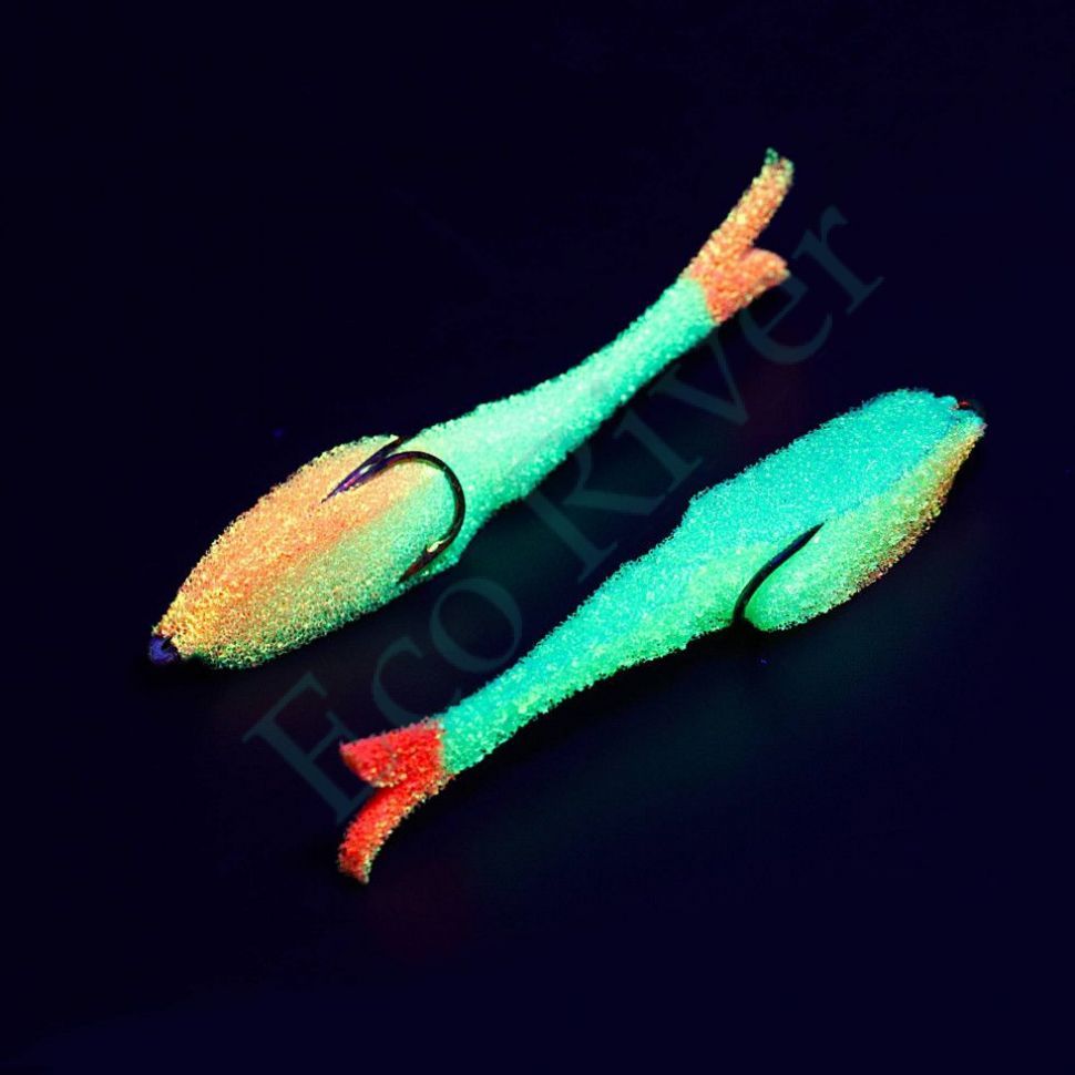 Поролоновая рыбка YAMAN Devious Minnow на двойнике, р. 90 мм, цвет 26 UV (5 шт.)